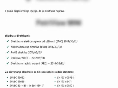 EU Declaration of Conformity - EC Izjava o skladnosti